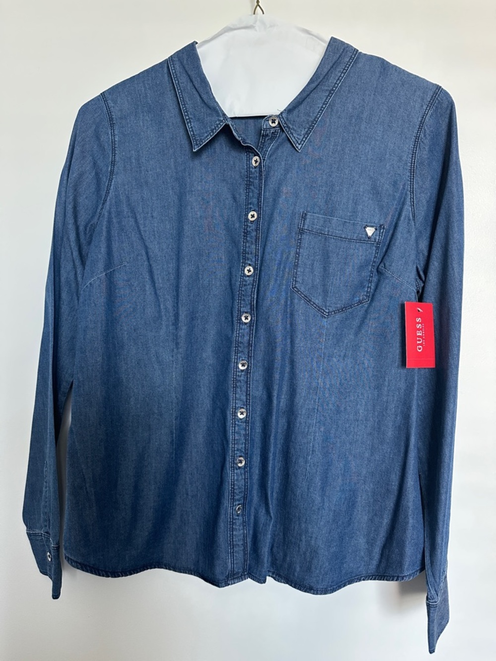 Guess LS Imogen Button-up shirt Dark wash XL NWT